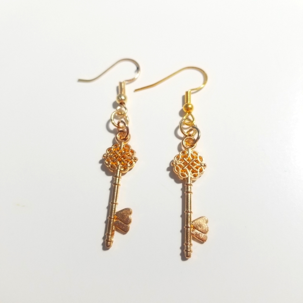 Gold Key Earrings